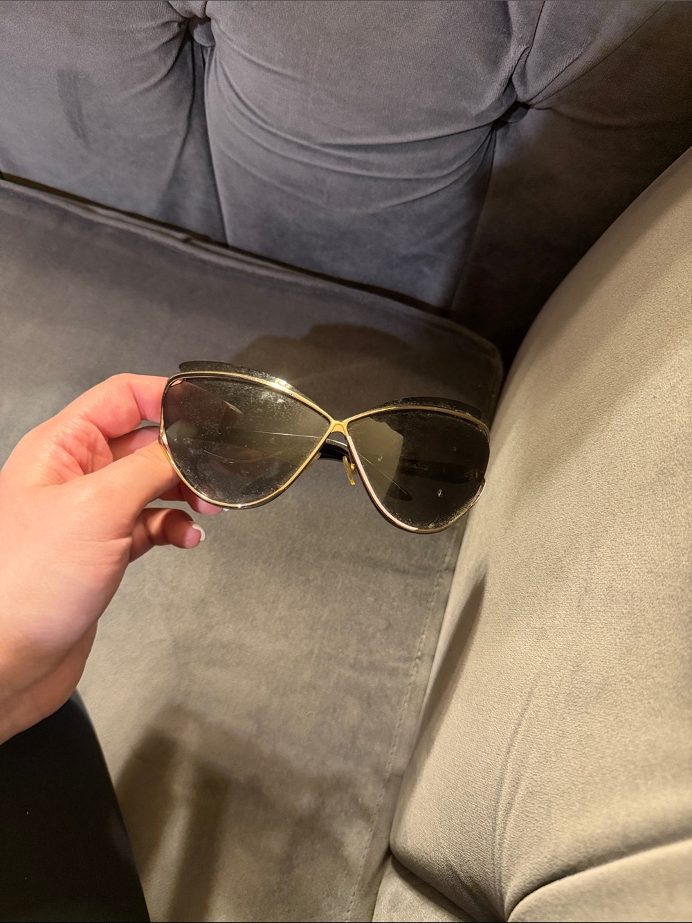 Dior Gold Frame Black Lens Women's Sunglasses